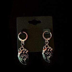 Handmade Black Heart Earrings
